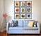 Black Picture Frame Set of 9, Square Photo Frame with Mat Display Pictures 8x8 or 12x12 Without Mat, PVC Glass, for Wall Home Office Decor (9pk, Black)